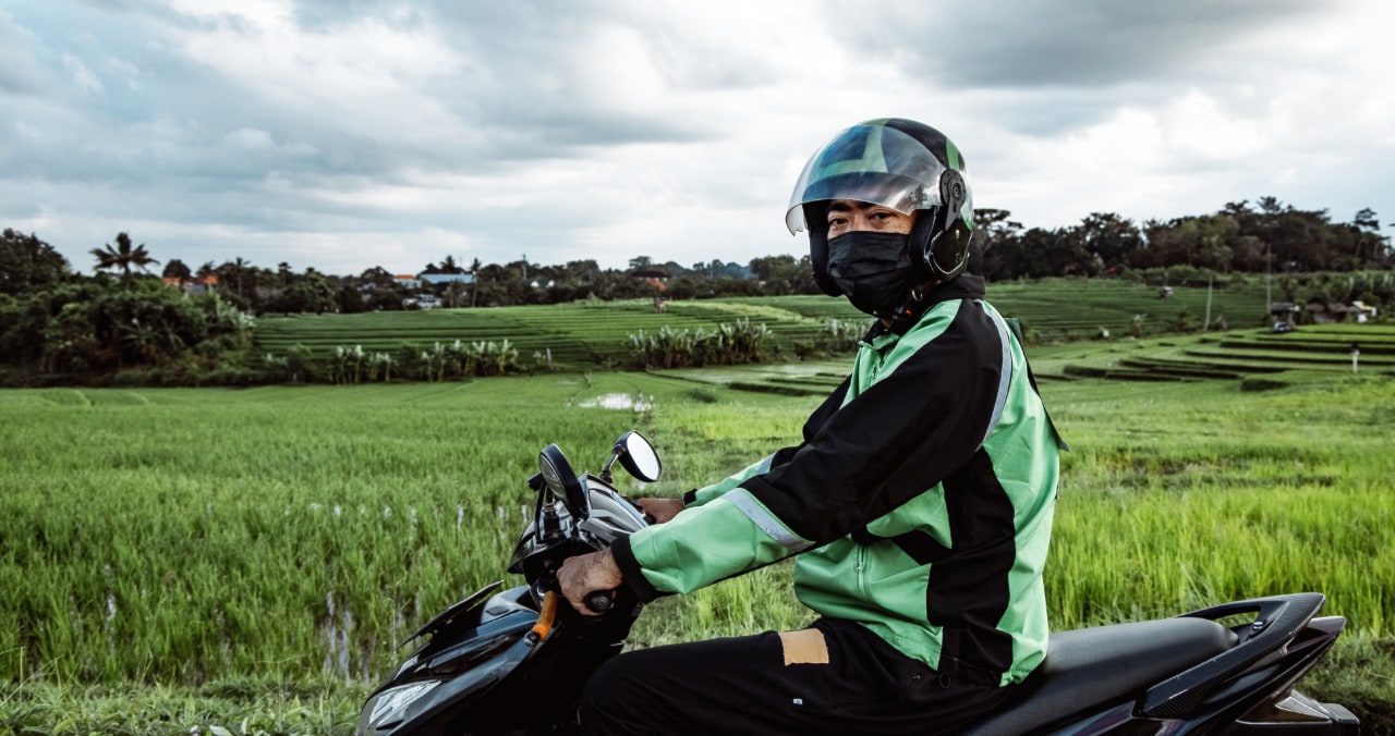 Drive Safe Thailand - motorbike rider Is driving safe in Thailand - man on motorbike